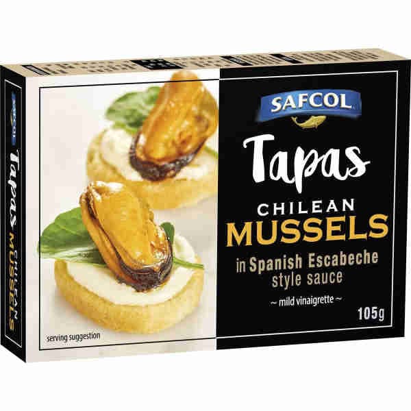 Tapas Chilean Mussels in Spanish Escabeche - Safcol