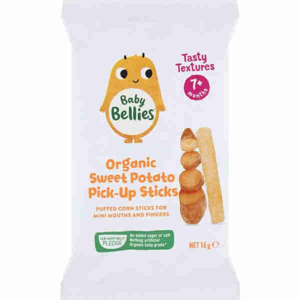 Organic Sweet Potato Pick-Up Sticks Puffs No Added Sugar