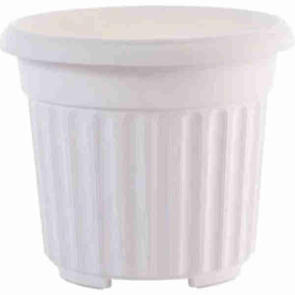 Biodegradable Romanesque Series Flower Pot (White)