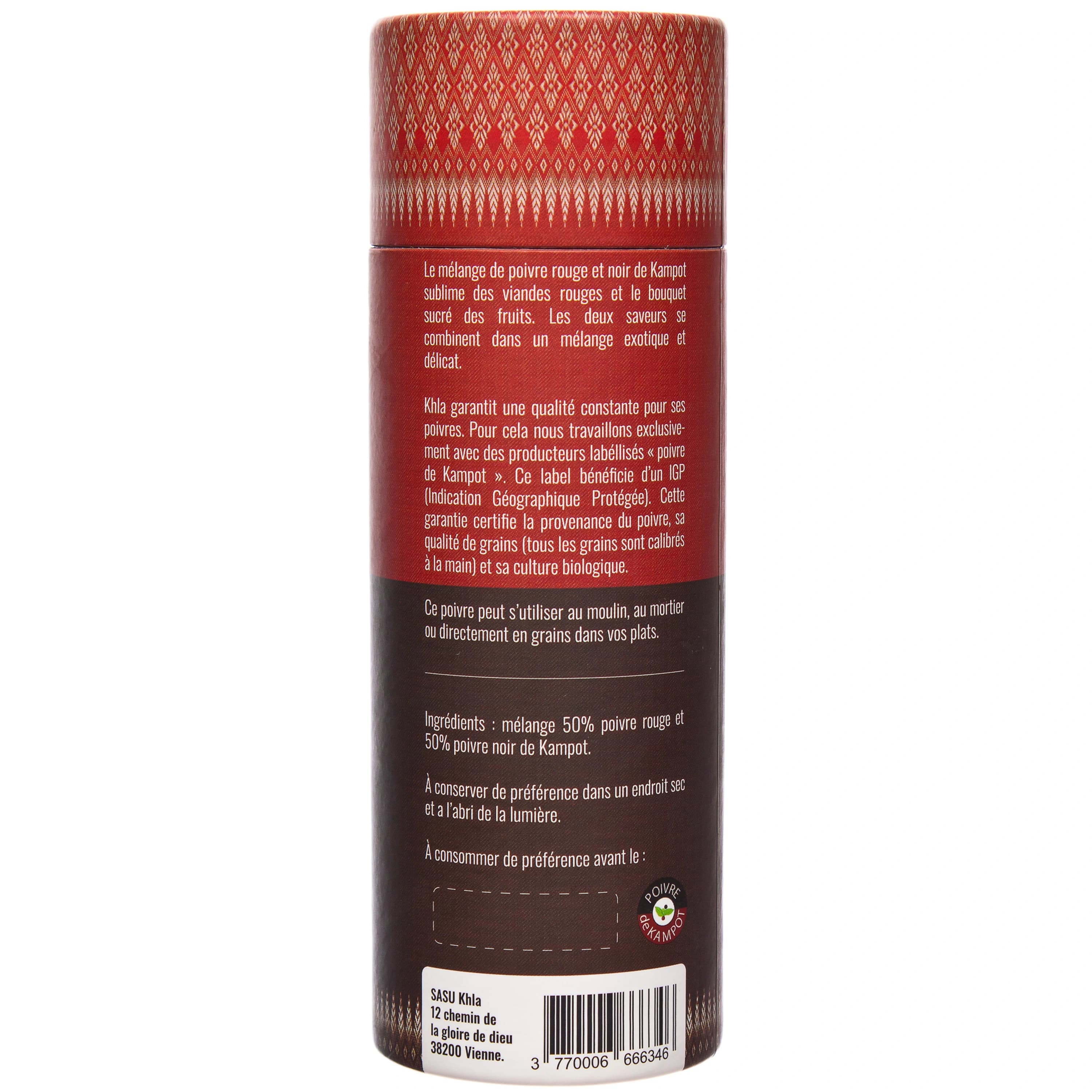 Organic Black and Red Kampot Pepper PGI 2