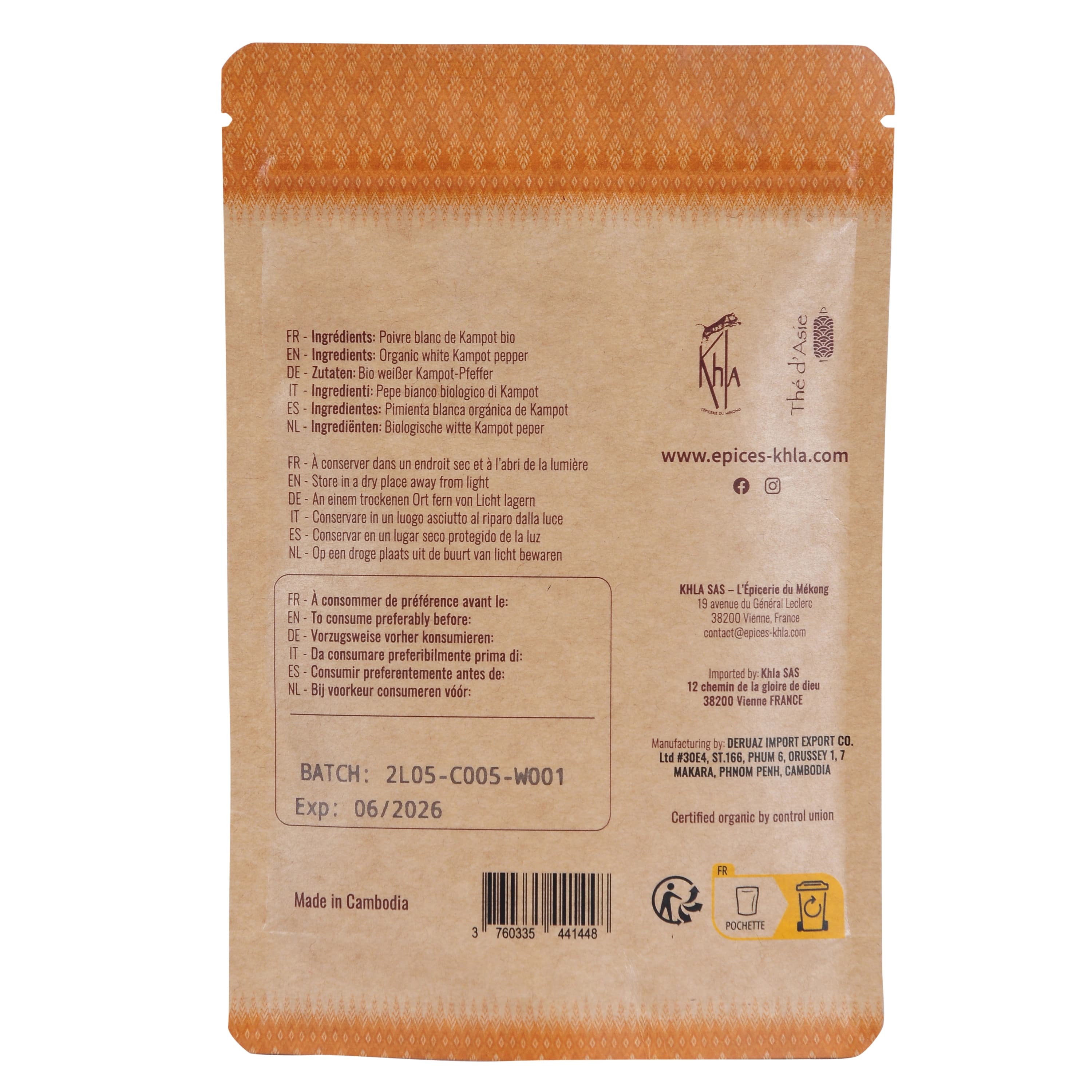 Organic White Kampot Pepper PGI - Khla 2