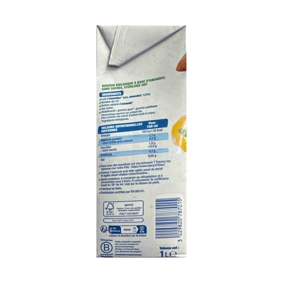 Organic Almond Milk No Added Sugar 3
