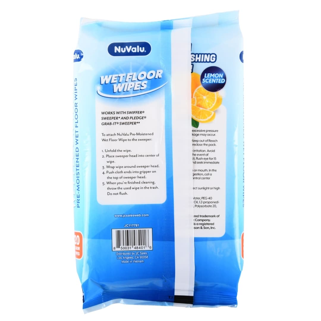 Wet Floor Wipes Lemon Scent  2