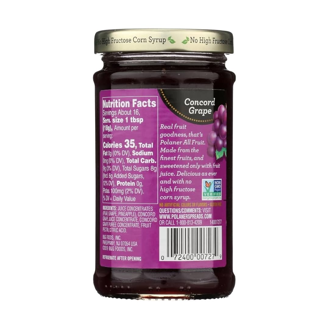 Spreadable Fruit Concord Grape - Polaner 2