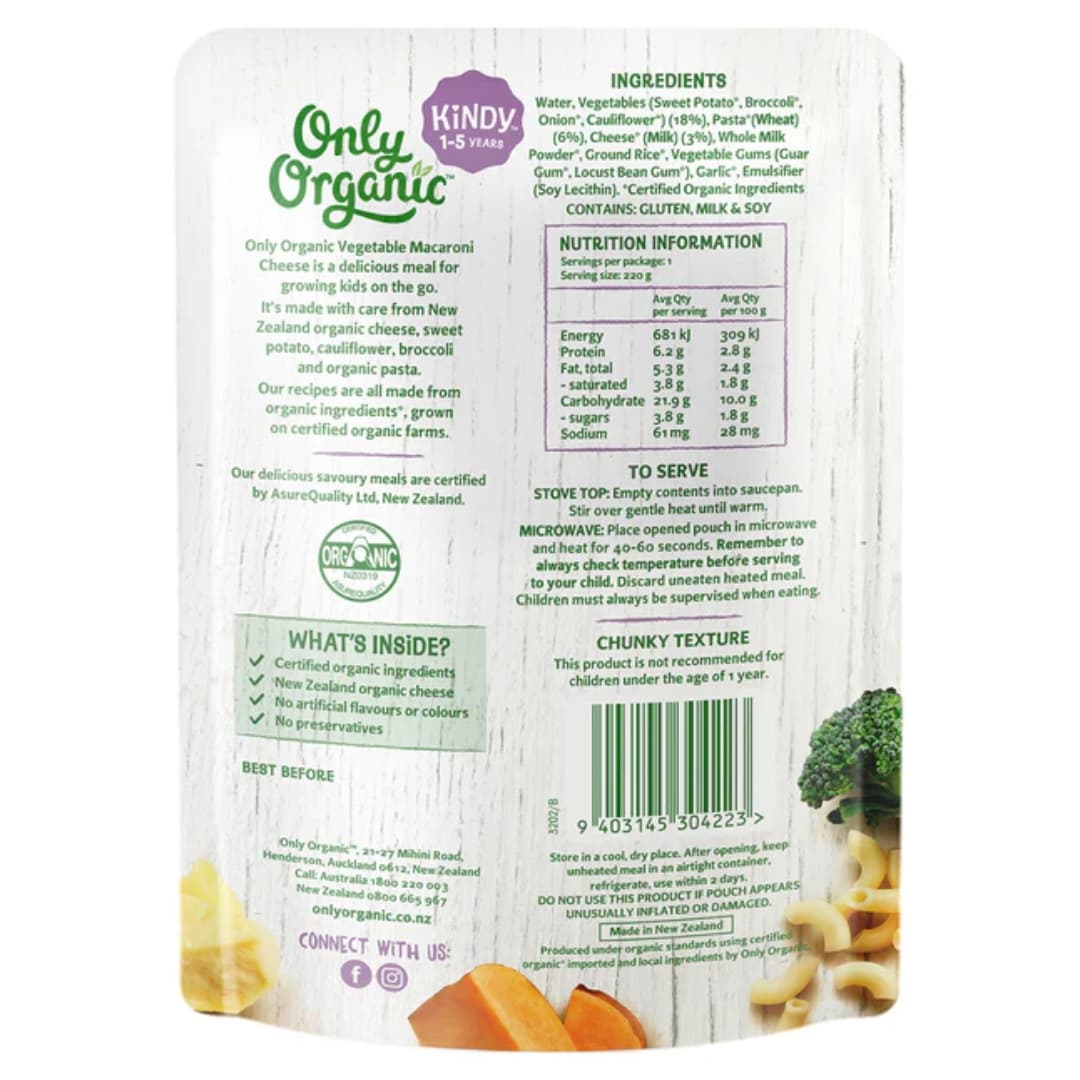 Vegetable & Macaeoni Chesse 1y - Only Organic 2