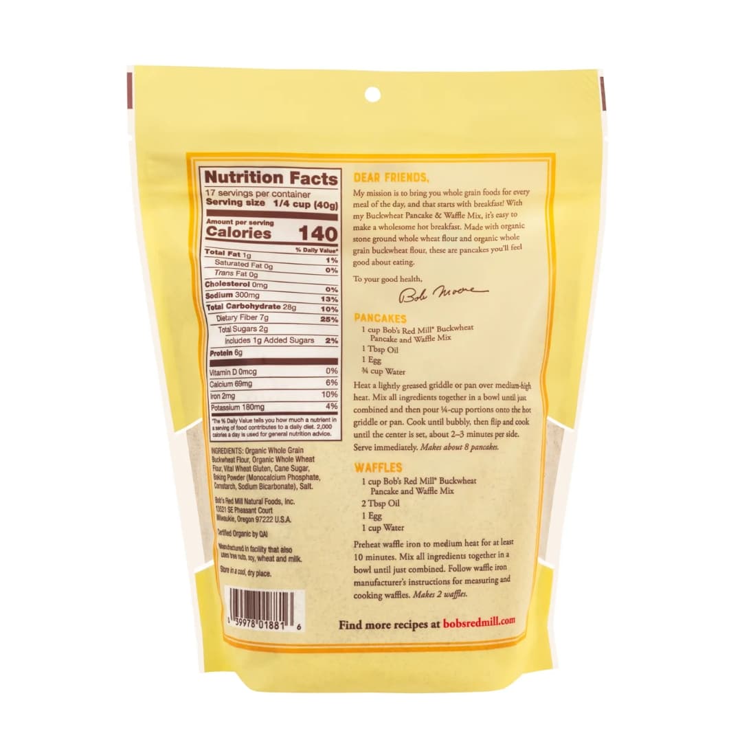 Buckwheat Pancake & Waffle Mix Whole Grain - Bob's Red Mill 2