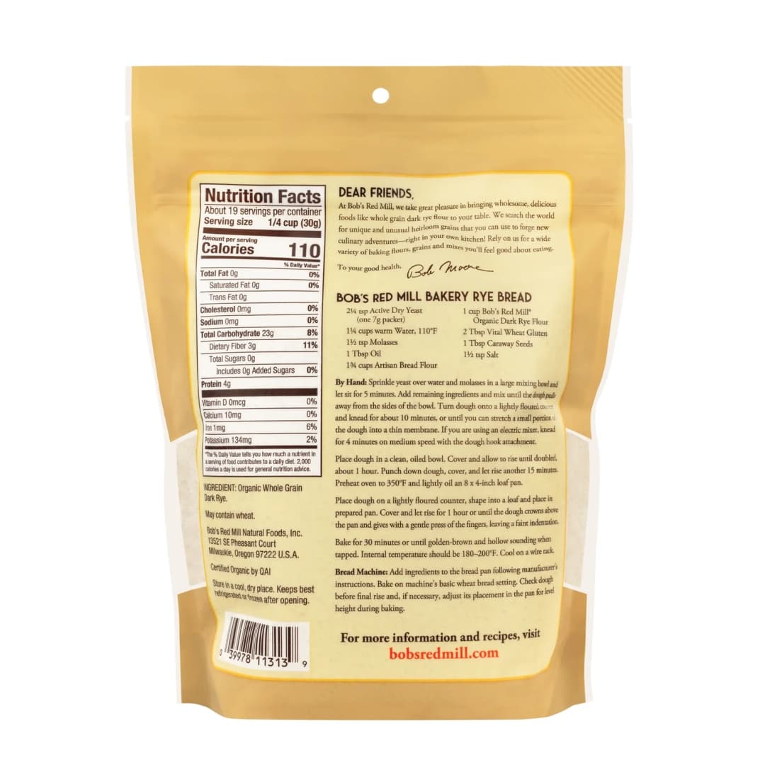 Organic Dark Rye Flour - Bob's Red Mill 2