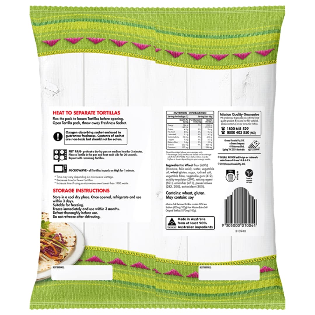 Tortillas Salt Reduce 2