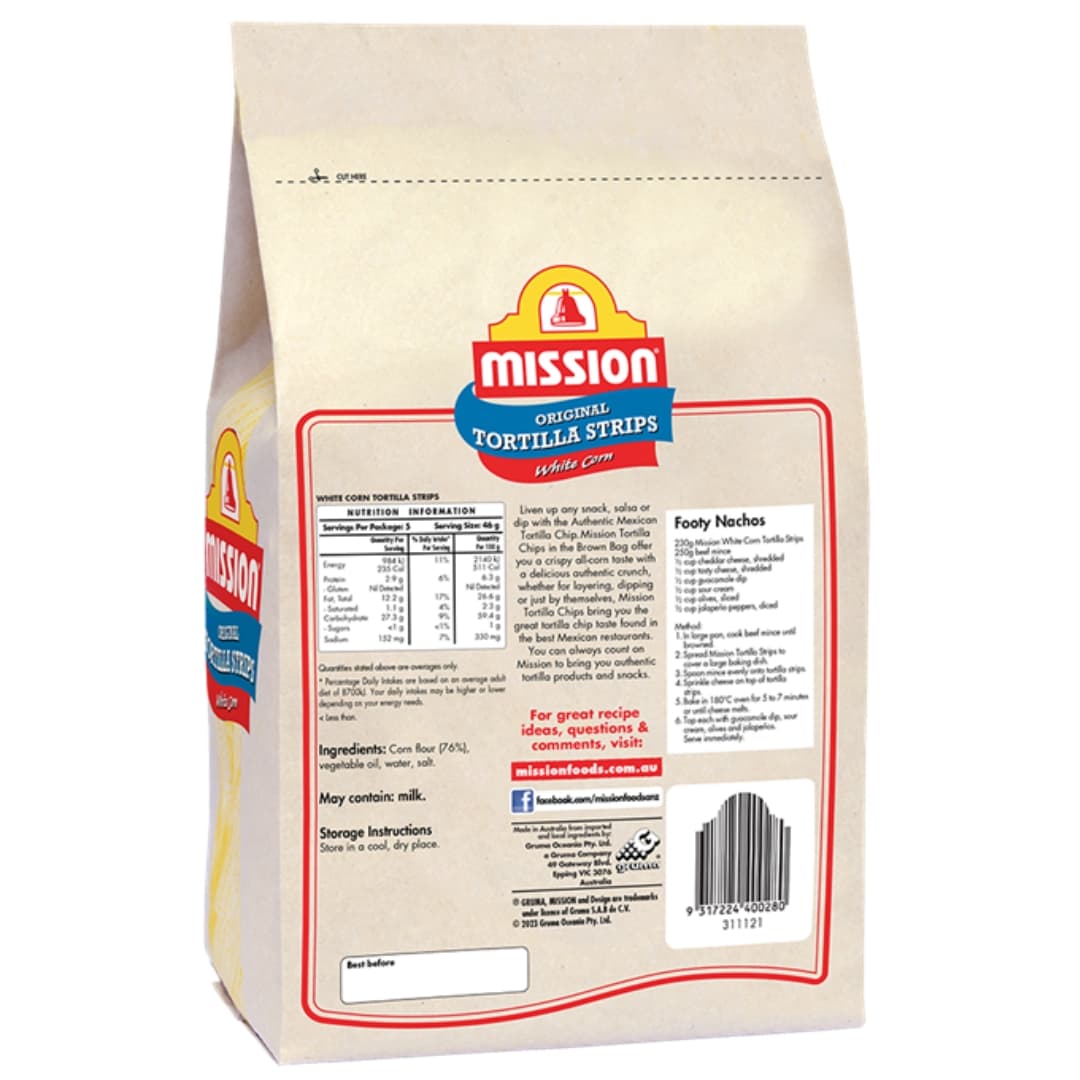 Gluten Free Original Tortilla Strips White Corn 2